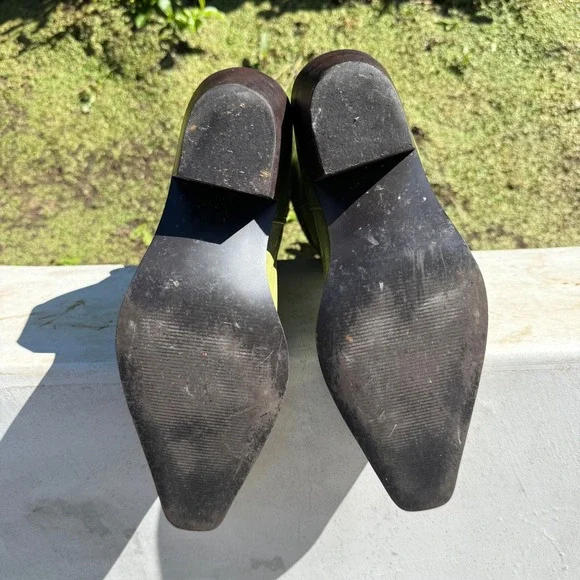 Steve Madden Saddle Green Leather Slouchy Western Cowboy Boots Womens 9B Brazil - Picture 11 of 13